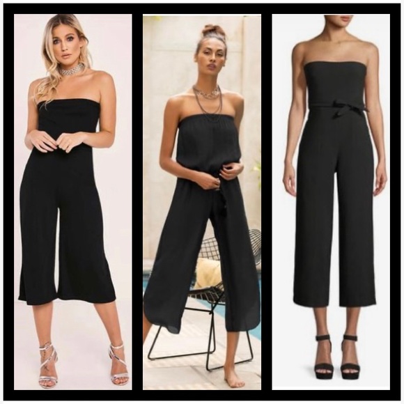 Black Cropped Tube Jumpsuit ❤️New listing❤️ - Picture 3 of 8